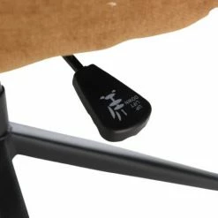 MACABANE ALBANE - Fauteuil Tissu Orange Avec Boutons Pieds Métal Noir - Orange / Noir -MACABANE Elegant store 44174904 4