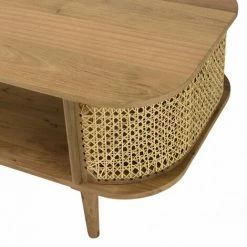 MACABANE ISA - Meuble TV Marron Bois De Jamelonier Et Cannage Couleur Naturelle - Marron -MACABANE Elegant store 44456189 3