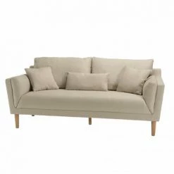 MACABANE NOE - Canapé Beige 3 Places Pieds En Bois - Beige -MACABANE Elegant store 47947880 5