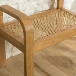 MACABANE EDEN - Tabouret 1 Place Bois De Mindi Et Rotin Naturel - Marron/Naturel -MACABANE Elegant store 54557676 3