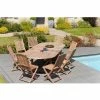 MACABANE HARRIS - Table De Jardin 10/12 Personnes - Ovale Double Extension 200/300*120 Cm En Bois Teck - Marron -MACABANE Elegant store 7061631 1