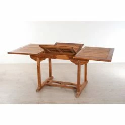 MACABANE HANNA - Table De Jardin 4/6 Personnes - Rectangulaire Extensible 120/180 X 90 Cm En Bois Teck Huilé - Marron -MACABANE Elegant store 7061649 4