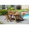MACABANE HANNA - Table De Jardin 4/6 Personnes - Ovale Extensible 120/180 X 90 Cm En Bois Teck Huilé - Marron -MACABANE Elegant store 7061650 1