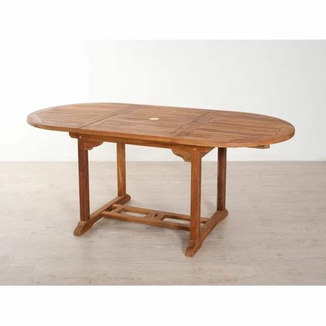 MACABANE HANNA - Table De Jardin 4/6 Personnes - Ovale Extensible 120/180 X 90 Cm En Bois Teck Huilé - Marron 5 MACABANE HANNA - Table De Jardin 4/6 Personnes - Ovale Extensible 120/180 X 90 Cm En Bois Teck Huilé - Marron – Image 3