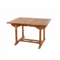 MACABANE HANNA - SALON DE JARDIN EN BOIS TECK HUILE 4/6 Pers : 1 Table Rectangulaire Extensible 120*180/90 Cm Et 6 Chaises - Marron -MACABANE Elegant store 7061653 3