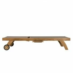 MACABANE HARRIS - Bain De Soleil Textilène Couleur Taupe En Bois Teck - Marron 9 MACABANE HARRIS - Bain De Soleil Textilène Couleur Taupe En Bois Teck - Marron -MACABANE Elegant store 7061663 3