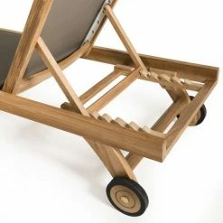 MACABANE HARRIS - Bain De Soleil Textilène Couleur Taupe En Bois Teck - Marron 10 MACABANE HARRIS - Bain De Soleil Textilène Couleur Taupe En Bois Teck - Marron -MACABANE Elegant store 7061663 4