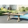 MACABANE HARRIS - Table De Jardin 8/10 Personnes - Rectangulaire Pieds Croisés Extensible 180/240x100 Cm En Bois Teck - Marron -MACABANE Elegant store 7061664 1