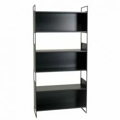 MACABANE DALY - Étagère 5 Niches 5 Niveaux Noire Piètement Métal - Noir -MACABANE Elegant store 71057081 2