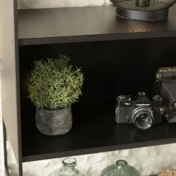 MACABANE DALY - Étagère 5 Niches 5 Niveaux Noire Piètement Métal - Noir -MACABANE Elegant store 71057081 3