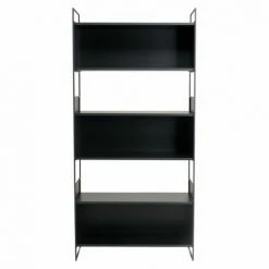 MACABANE DALY - Étagère 5 Niches 5 Niveaux Noire Piètement Métal - Noir -MACABANE Elegant store 71057081 4