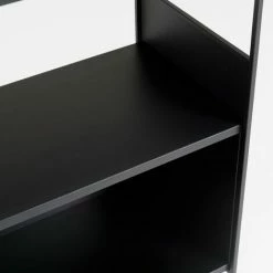 MACABANE DALY - Étagère 5 Niches 5 Niveaux Noire Piètement Métal - Noir -MACABANE Elegant store 71057081 5