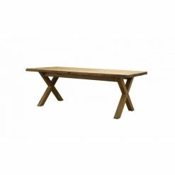 MACABANE ANDRIAN - Table à Manger Rectangulaire 220x100cm Bois Pin Recyclé - Marron