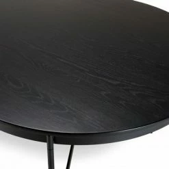 MACABANE DALY - Table à Manger Ovale Noire 240x104cm Piètement Métal - Noir -MACABANE Elegant store 71057087 5