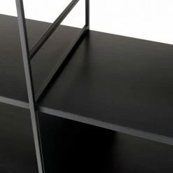 MACABANE DALY - Étagère 10 Niches 5 Niveaux Noire Piètement Métal - Noir -MACABANE Elegant store 71057091 3