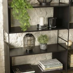 MACABANE DALY - Étagère 10 Niches 5 Niveaux Noire Piètement Métal - Noir -MACABANE Elegant store 71057091 5