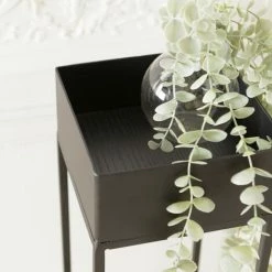 MACABANE DALY - Sellette Carrée / Porte Plantes GM Noire Piètement Métal - Noir -MACABANE Elegant store 71057092 3