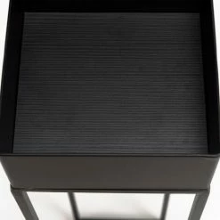 MACABANE DALY - Sellette Carrée / Porte Plantes GM Noire Piètement Métal - Noir -MACABANE Elegant store 71057092 5