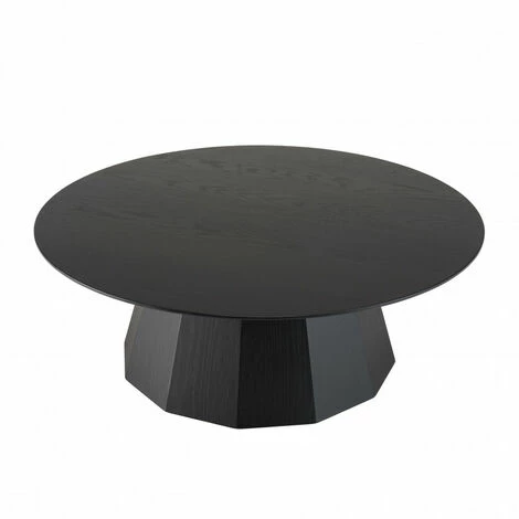 MACABANE DALY - Table Basse Ronde Noire 90x90cm - Noir 4 MACABANE DALY - Table Basse Ronde Noire 90x90cm - Noir – Image 2