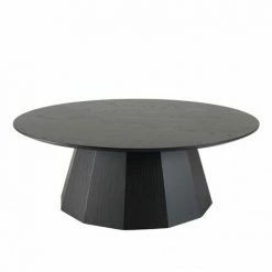 MACABANE DALY - Table Basse Ronde Noire 90x90cm - Noir 10 MACABANE DALY - Table Basse Ronde Noire 90x90cm - Noir -MACABANE Elegant store 71057097 4
