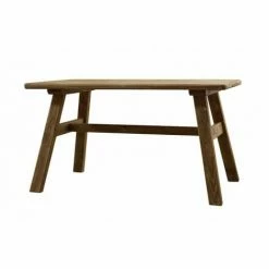 MACABANE ANDRIAN - Table à Manger 140x75cm Bois Pin Recyclé - Marron