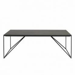 MACABANE DALY - Table Basse Rectangulaire Noire 120x60cm Piètement Métal - Noir -MACABANE Elegant store 71057111 4
