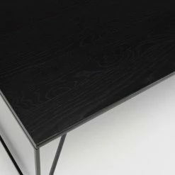MACABANE DALY - Table Basse Rectangulaire Noire 120x60cm Piètement Métal - Noir -MACABANE Elegant store 71057111 5