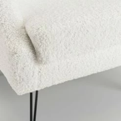 MACABANE ALBANE - Fauteuil Tissu Bouclette Blanc Pieds épingles Métal Noir - Écru -MACABANE Elegant store 71057112 5