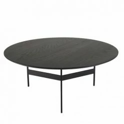 MACABANE DALY - Table Basse Ronde Noire 78x78cm Piètement Métal - Noir -MACABANE Elegant store 71057113 4