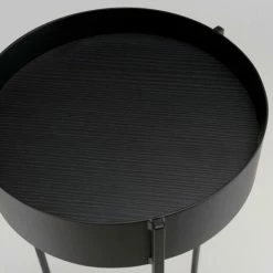 MACABANE DALY - Sellette Ronde / Porte Plantes GM Noire Piètement Métal - Noir -MACABANE Elegant store 71057114 5