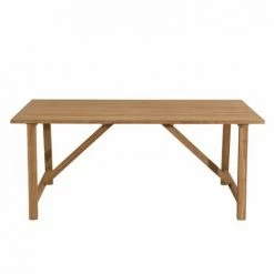 MACABANE HALICE - SALON DE JARDIN EN BOIS TECK 6/8 Pers - 1 Table Rectangulaire 180*90 Cm Avec 6 Chaises Textilène Taupe - Marron -MACABANE Elegant store 7846832 4