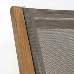 MACABANE HARRIS - Ensemble De 2 Fauteuils De Jardin Pliants En Bois Teck Et Textilène Couleur Taupe - Marron -MACABANE Elegant store 7846835 3