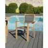 MACABANE HARRIS - Ensemble De 2 Fauteuils Jardin Empilables En Bois Teck Et Textilène Couleur Taupe - Marron 1 MACABANE HARRIS - Ensemble De 2 Fauteuils Jardin Empilables En Bois Teck Et Textilène Couleur Taupe - Marron -MACABANE Elegant store 7846836 1