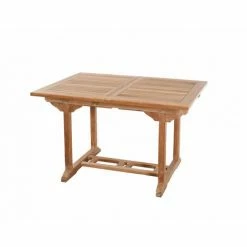 MACABANE HARRIS - SALON DE JARDIN EN BOIS TECK 4/6 Pers - Ensemble De Jardin - 1 Table Rectangulaire Extensible 120/180*90 Cm - 4 Chaises - Marron -MACABANE Elegant store 7846841 3
