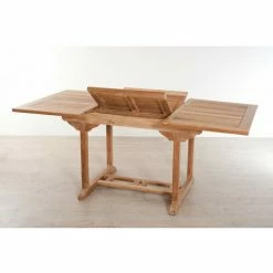 MACABANE HARRIS - SALON DE JARDIN EN BOIS TECK 4/6 Pers - Ensemble De Jardin - 1 Table Rectangulaire Extensible 120/180*90 Cm - 4 Chaises - Marron -MACABANE Elegant store 7846841 4